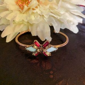 Pink & Teal Crystal Adjustable Cuff